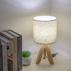 Linen Beige Nightstand Lamp — 4" - View 5