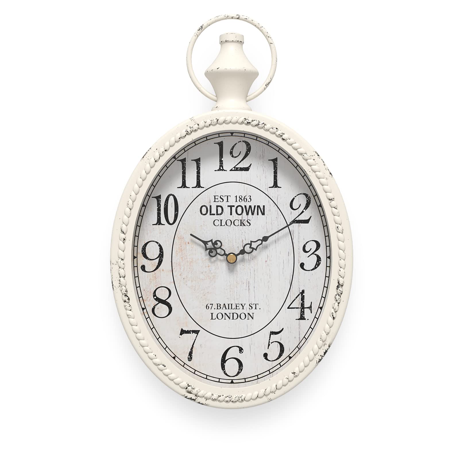 Battery Operated Farmhouse Black Wall Clock — 11.2"