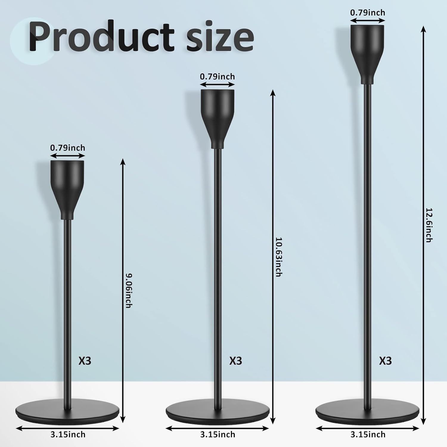 Wax Candle — Set of 9 - View 2