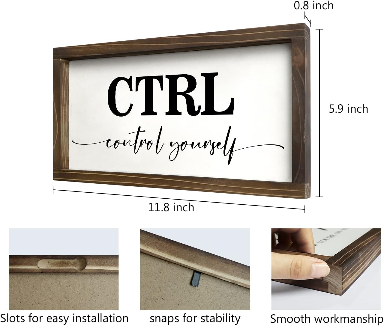 Framed Farmhouse Black Wall Decor — 6" - View 2