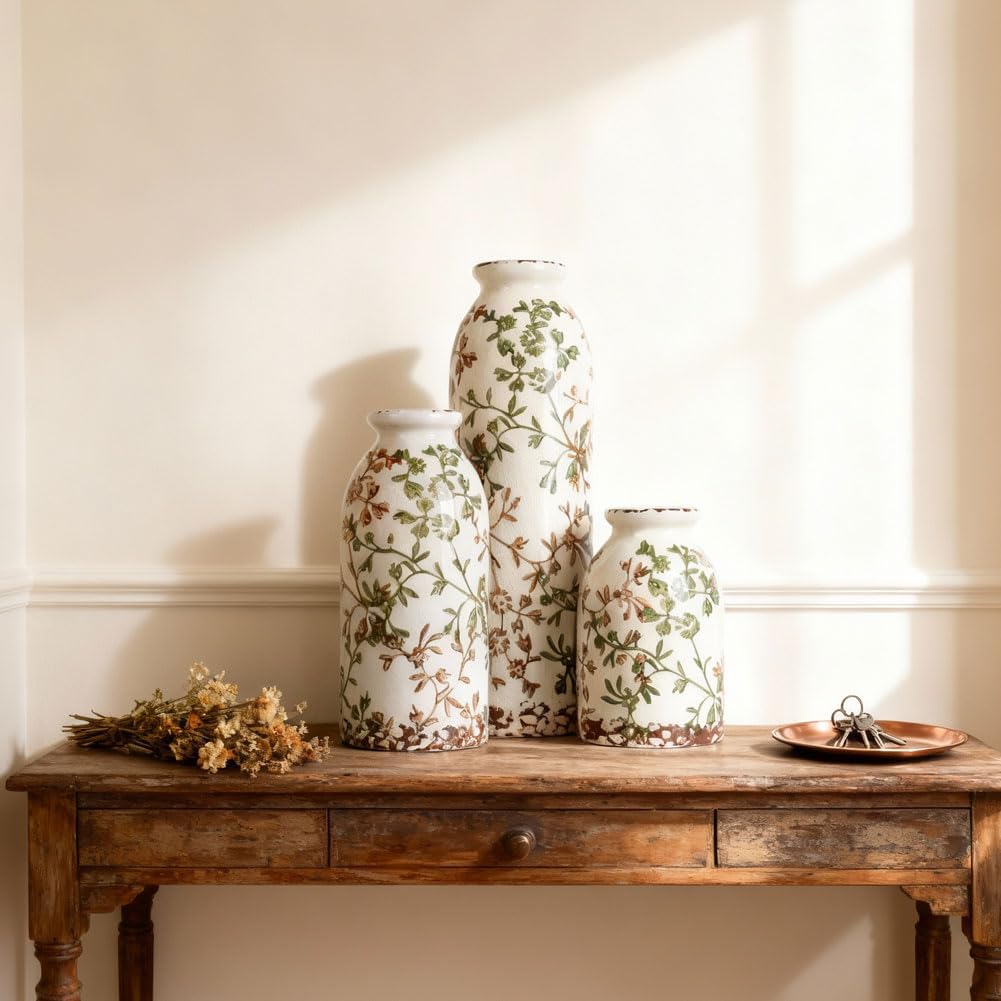 Farmhouse Beige Decorative Vase — Set of 3 - View 3