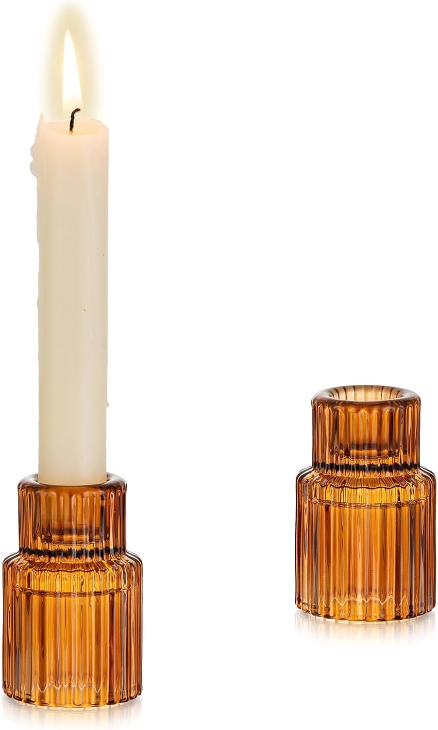 Modern Blue Candle — Amber