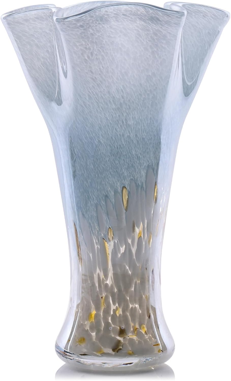 Blue Flower Vase — 9.0" — Blue White