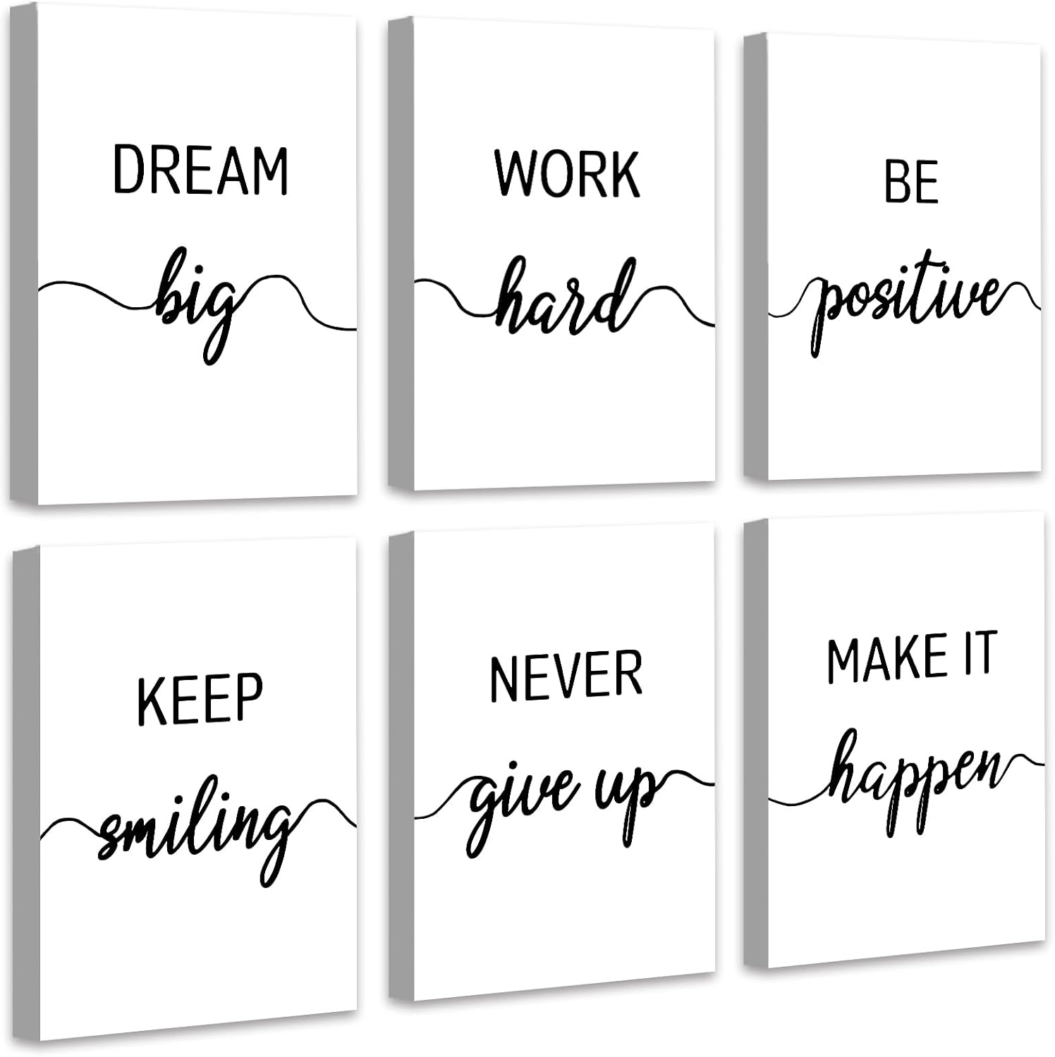 Framed White Wall Decor — 8" — Inspiring Quotes White