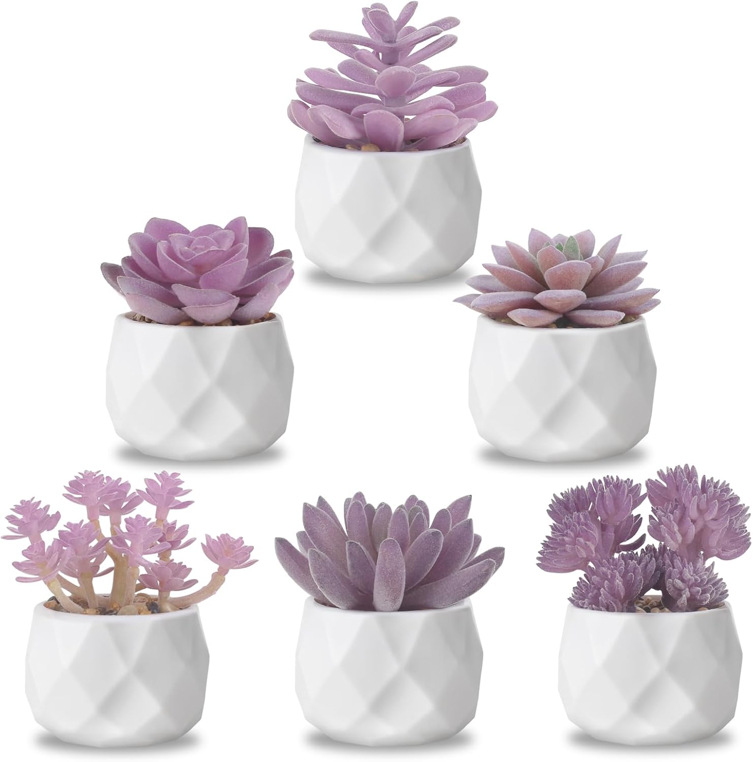 Green Faux Succulent — Purple