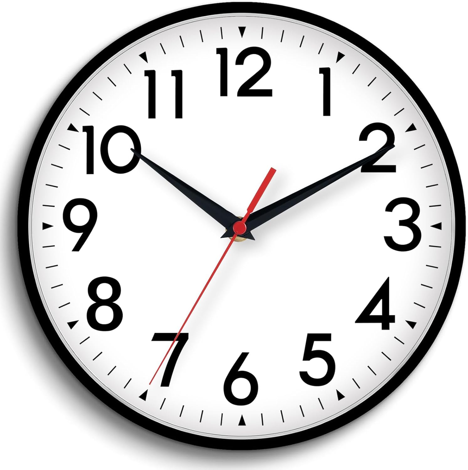 Battery Operated Black Wall Clock — 14" — A-black