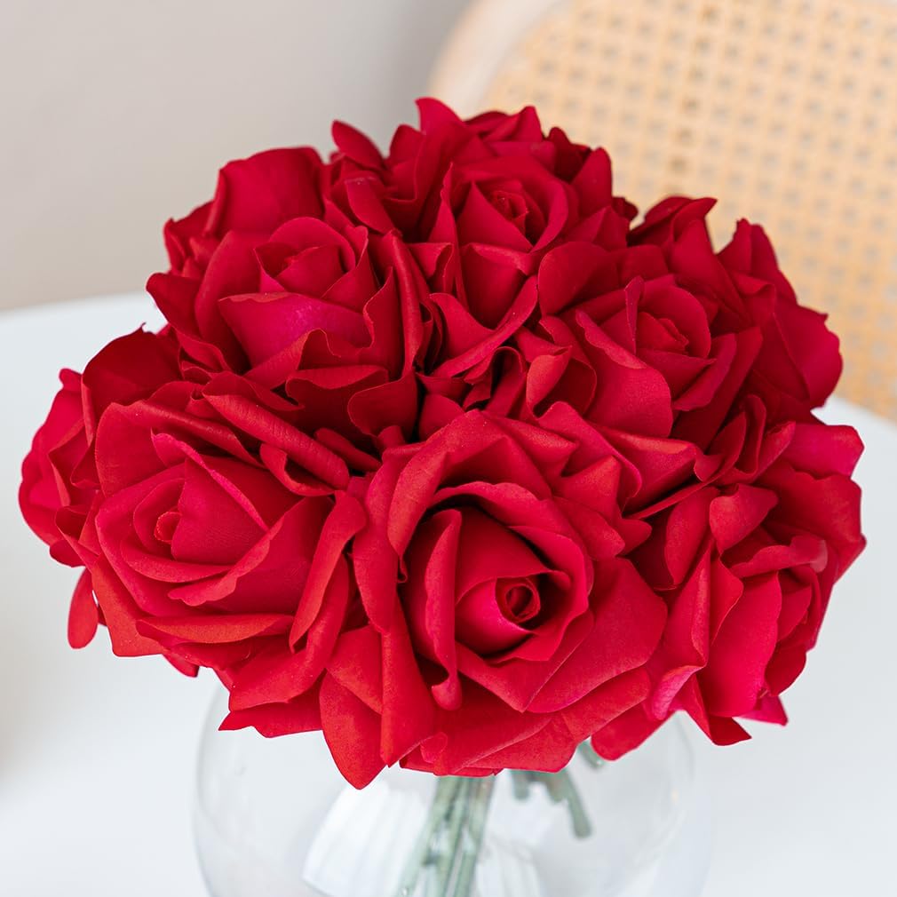 Gold Artificial Plant — Red(not Include Vase)