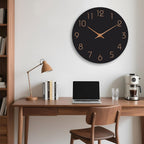 Battery Operated Luxe Black Wall Clock — 18" - View 7