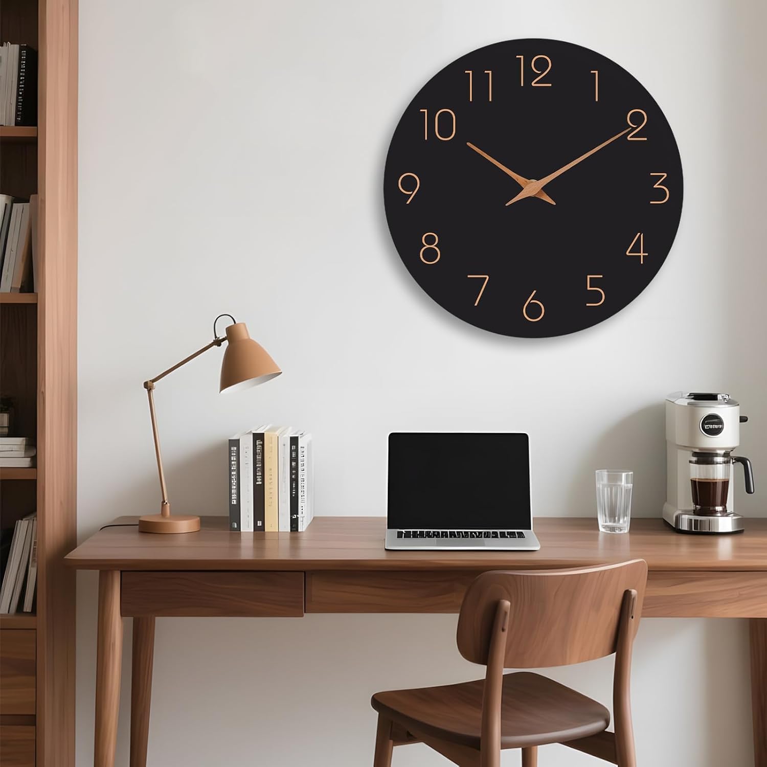 Battery Operated Luxe Black Wall Clock — 18" - View 7