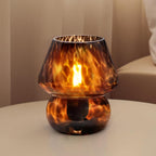 Mid-Century Beige Bedside Lamp — Flame Black