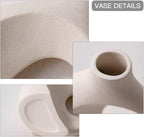 Round Boho Beige Vase Set — Set of 2 - View 6