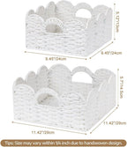 Handwoven Boho White Storage Basket - View 3