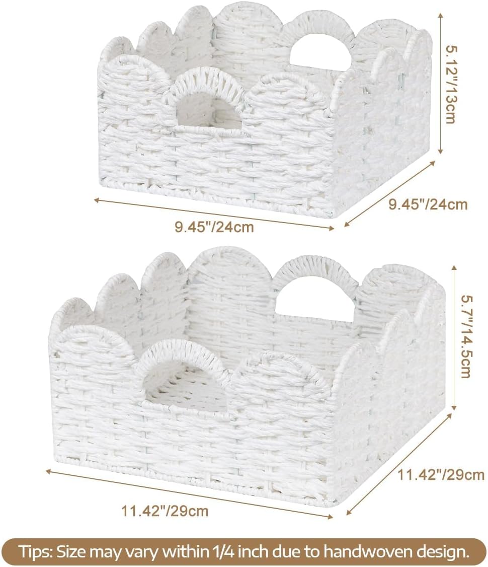Handwoven Boho White Storage Basket - View 3