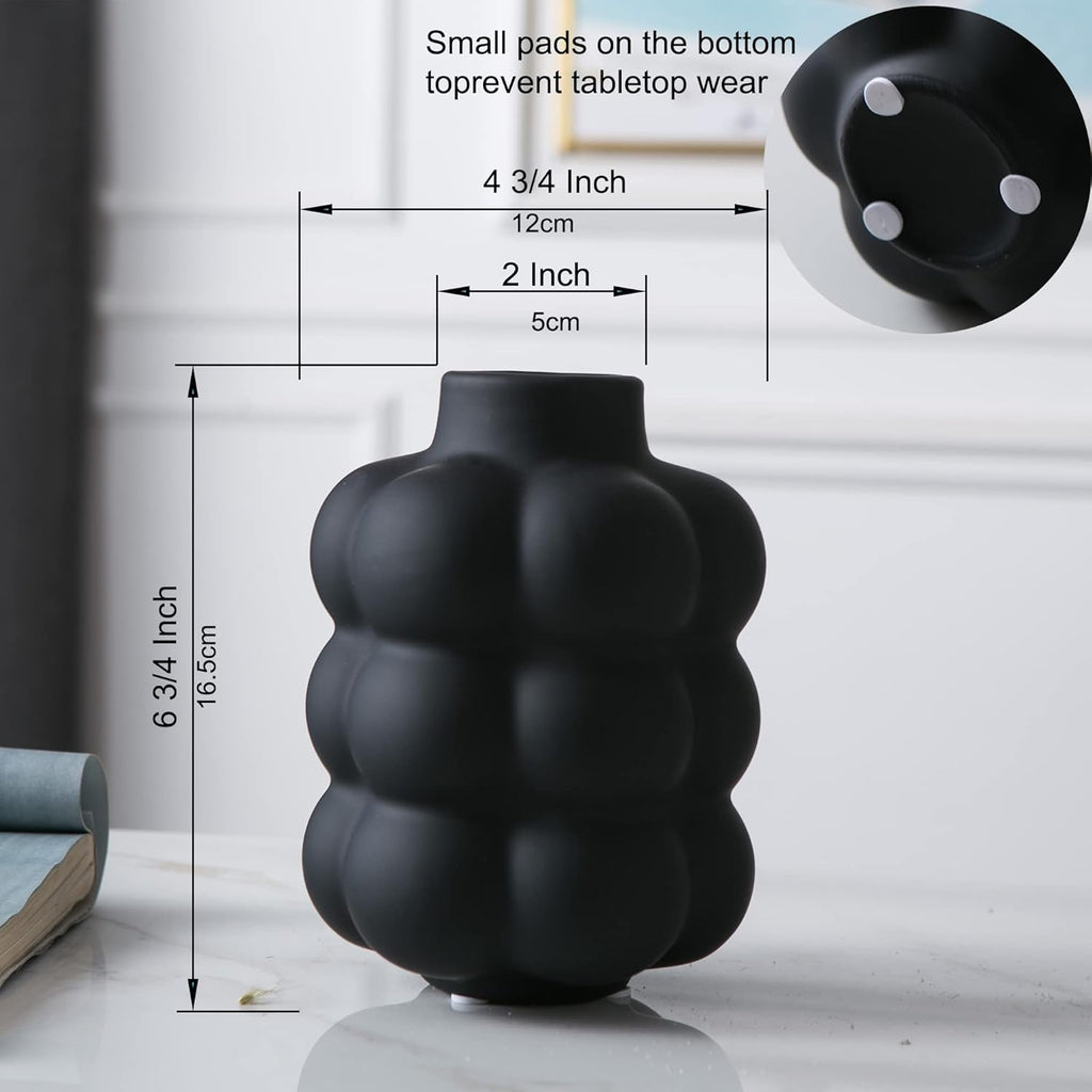 Boho Black Flower Vase — 6.7" - View 7