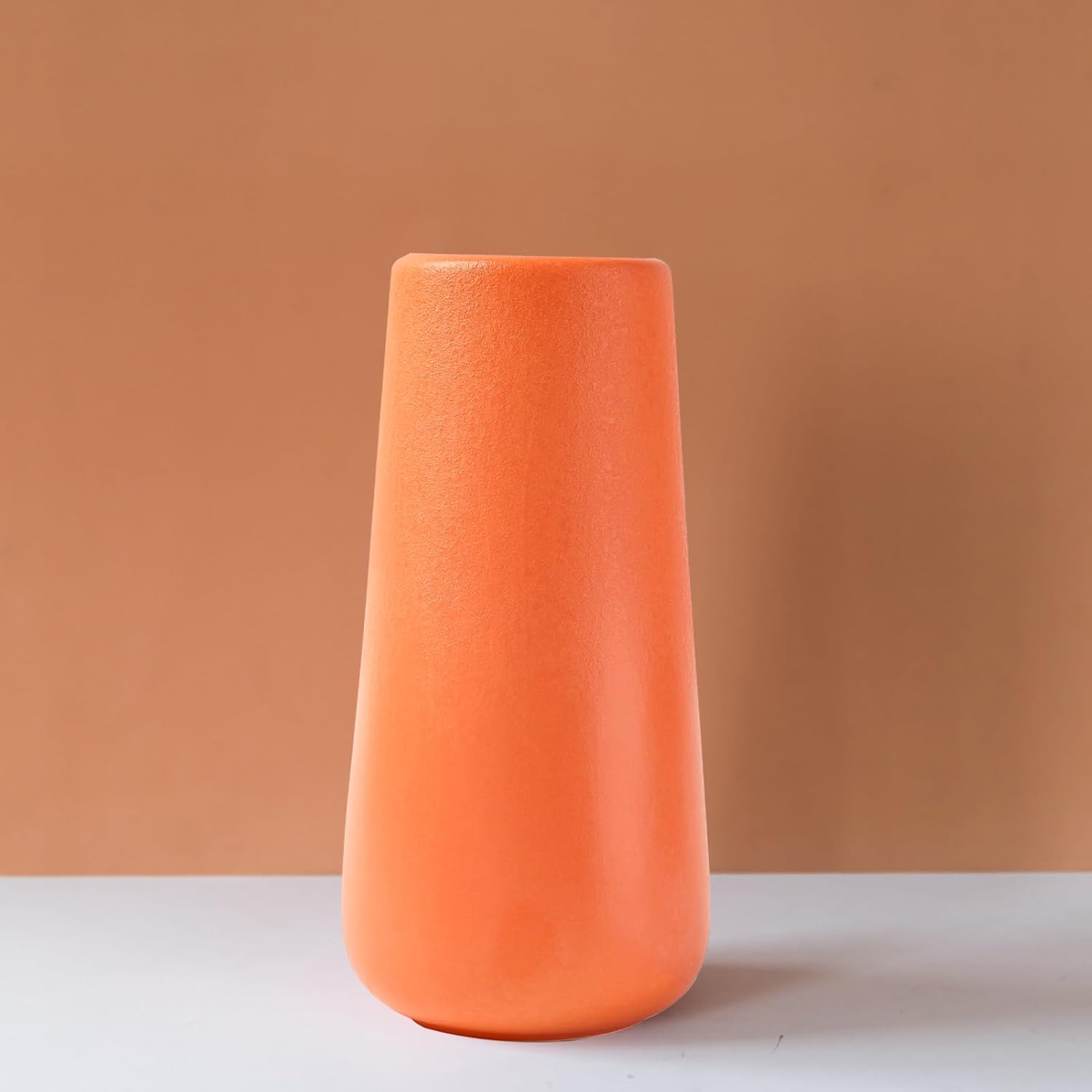 Modern Blue Vase — 7.7" — Orange