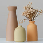 Boho Brown Vase Set — Set of 3 — Brown Mix