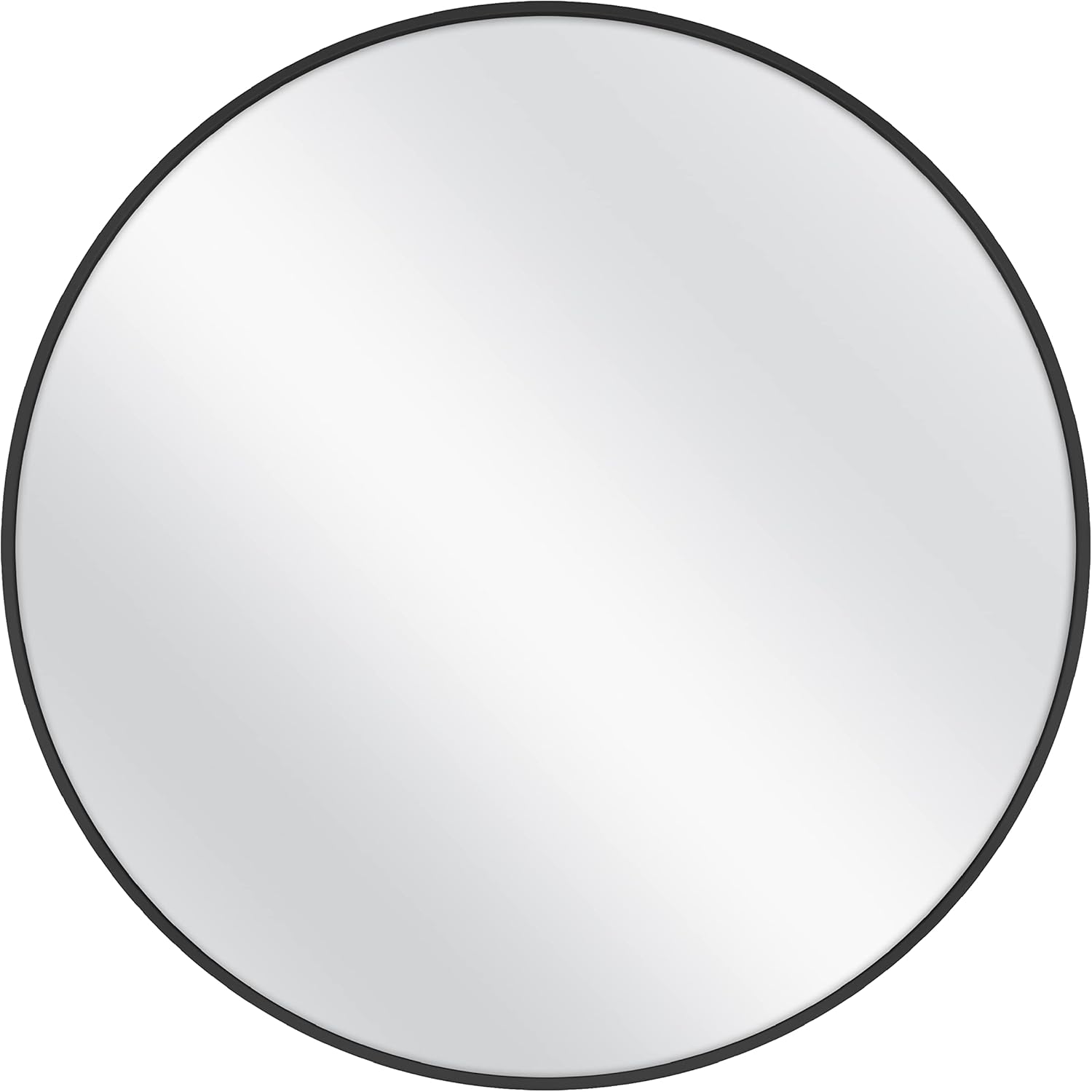 Round Modern Black Mirror — 26" — Black