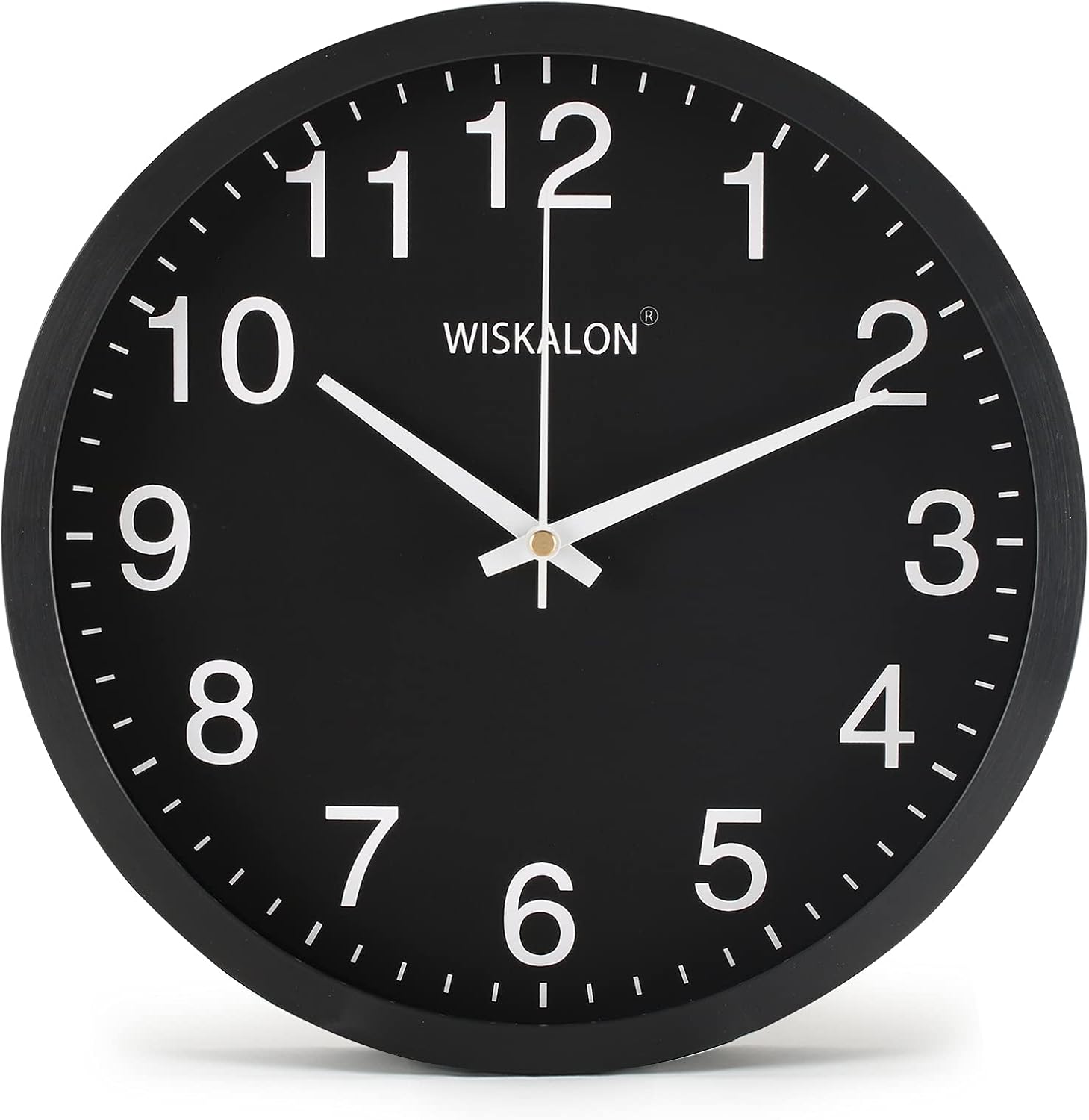 Battery Operated Black Wall Clock — 10" — Black