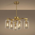 Adjustable Farmhouse Black Chandelier — 6-Light — 6-Light