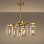 Adjustable Farmhouse Black Chandelier — 6-Light — 6-Light