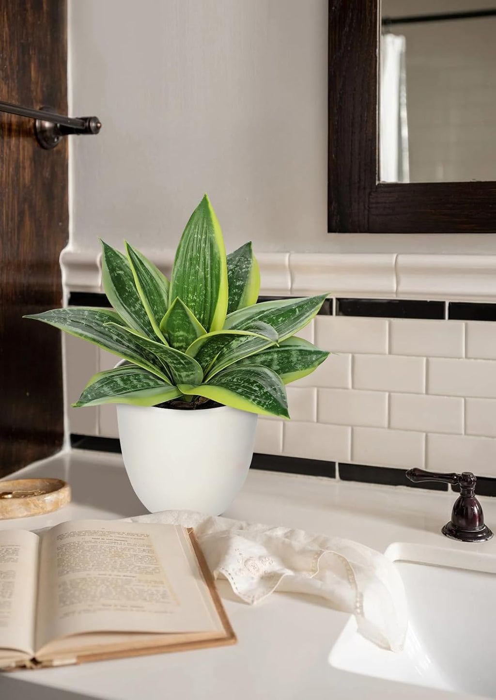 Modern Black Artificial Plant — 9" - View 6