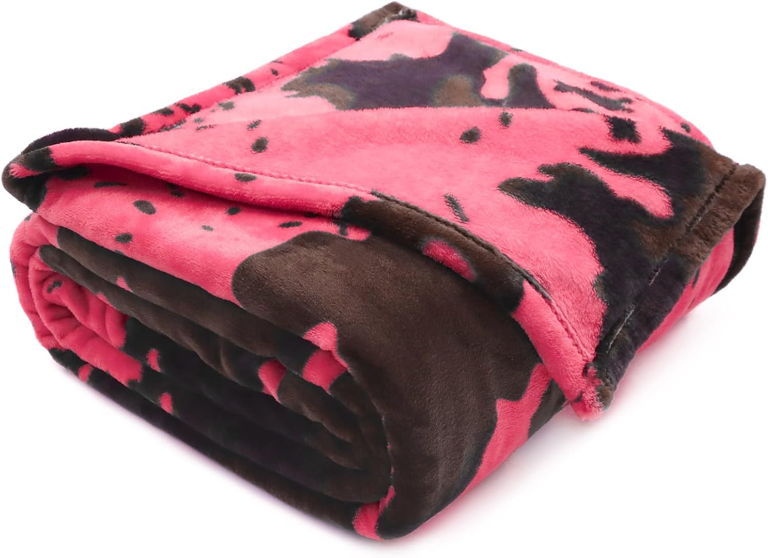 Black Throw Pillow — 50" — Cow Pink Back