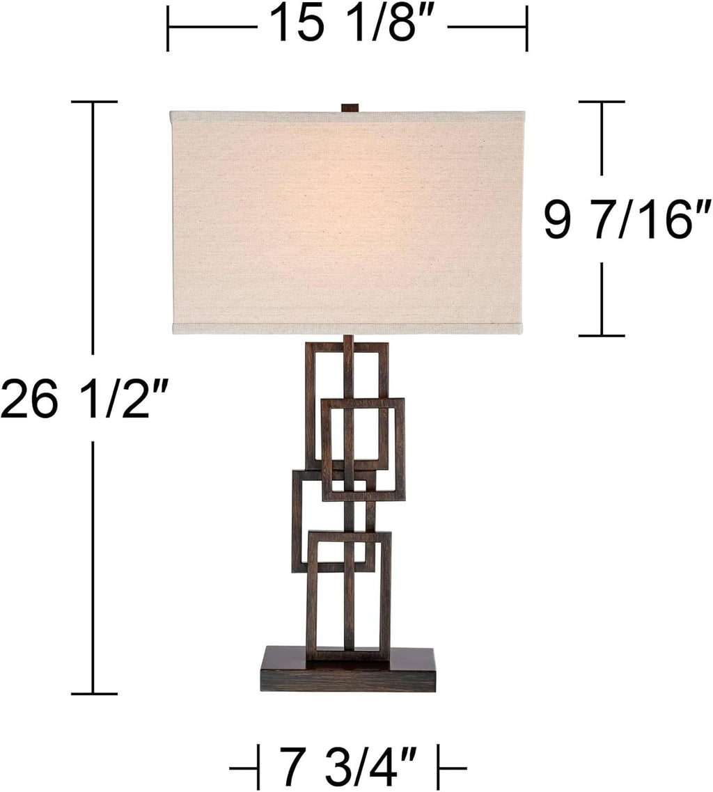 Linen Modern Gold Table Lamp — 2" - View 4