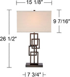Linen Modern Gold Table Lamp — 2" - View 4