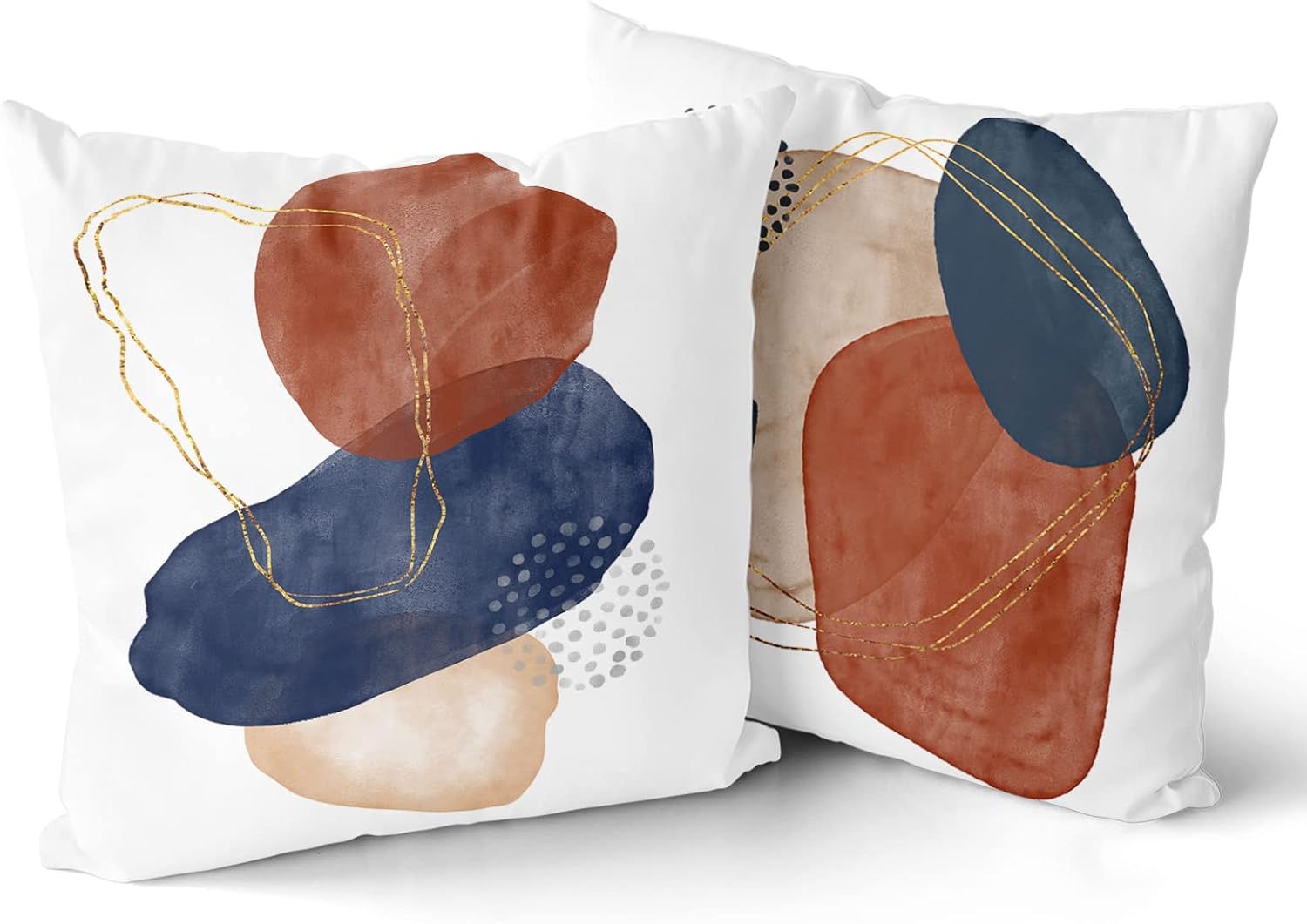 Boho Green Throw Pillow Cover — 18" — Geo Orange2