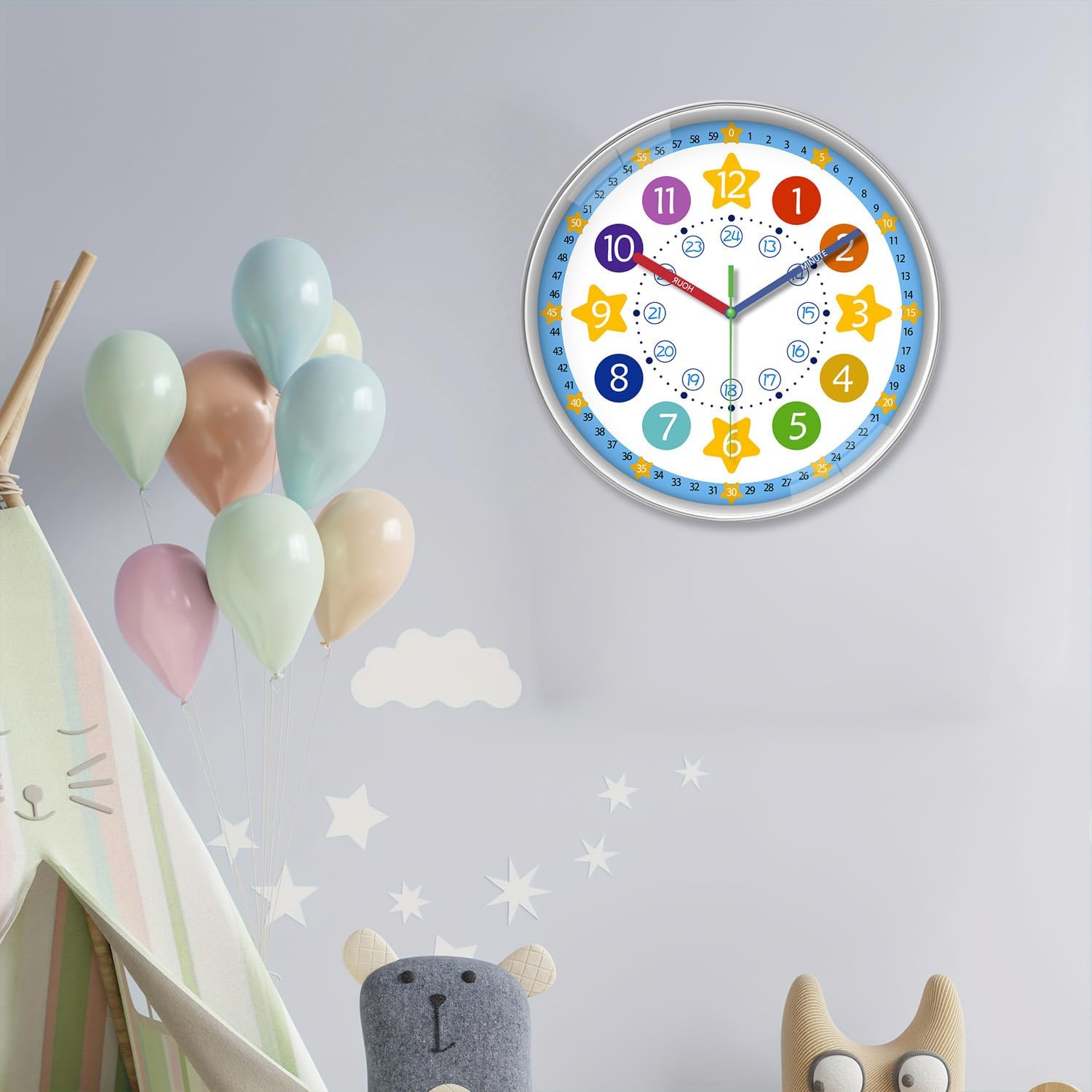 Battery Operated Black Wall Clock — 16" - View 3