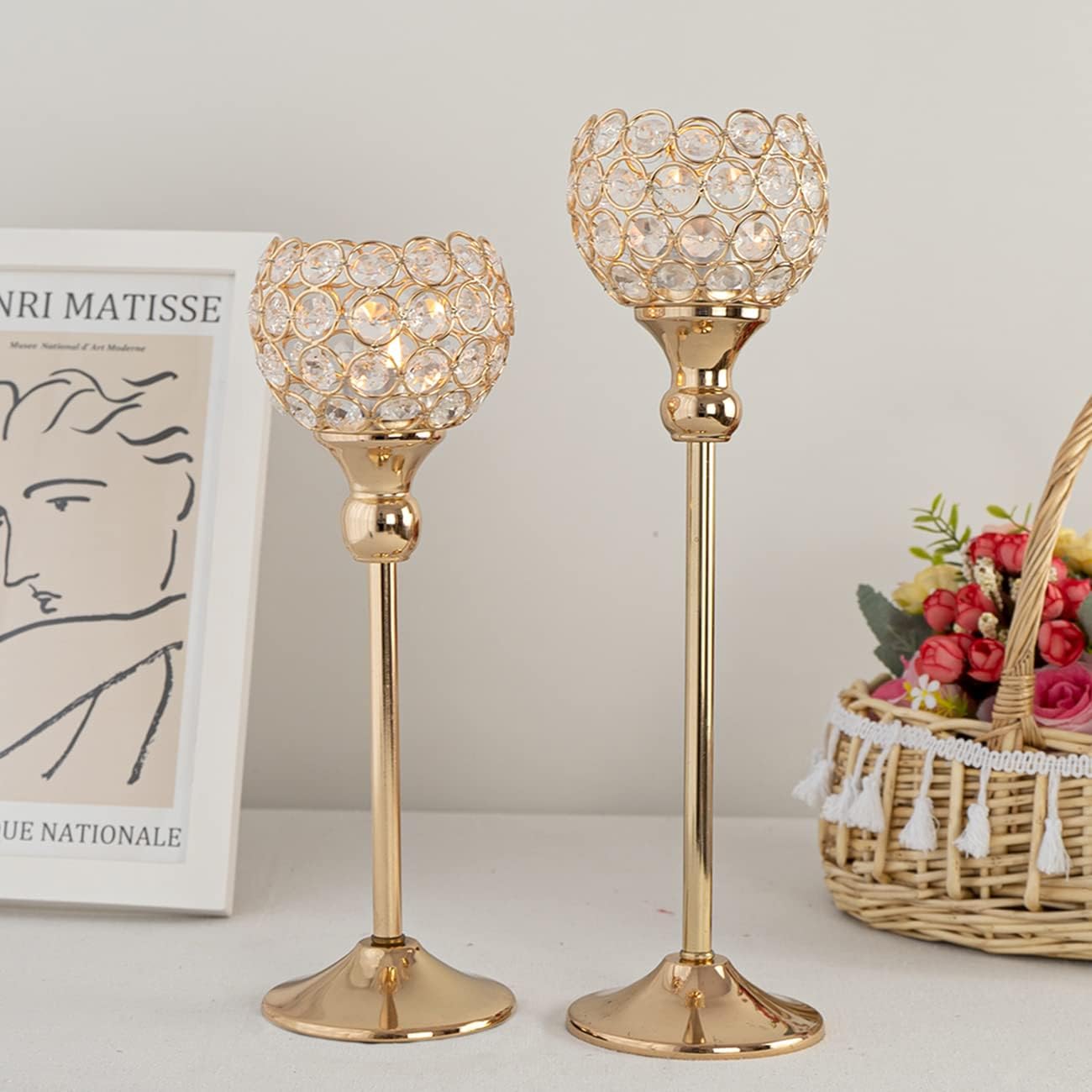 Luxe Gold Pillar Candle — 13" - View 3