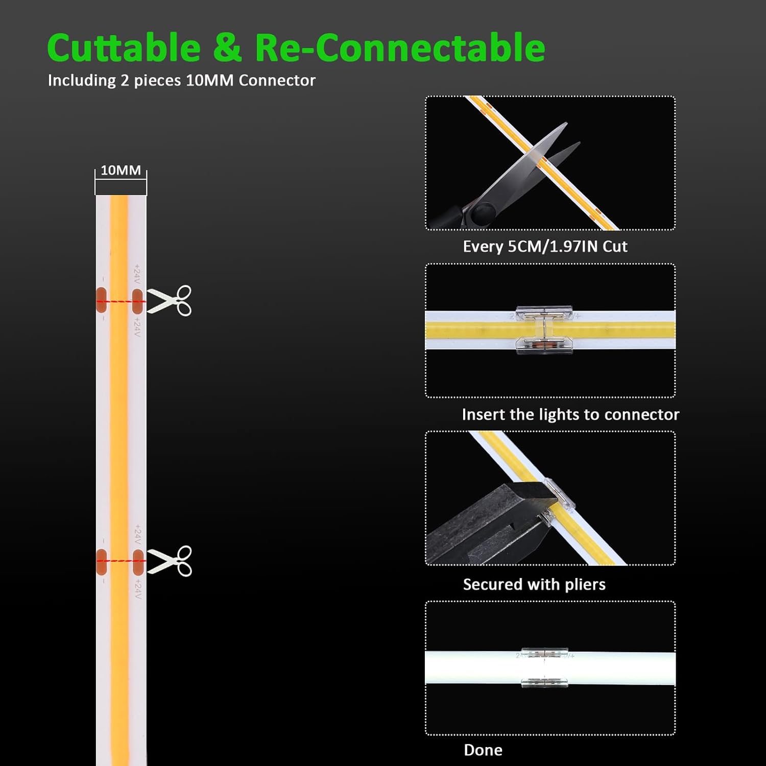 Dimmable Metal LED Strip Lights - View 5