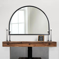 Farmhouse Black Round Mirror — 28" — Black-1