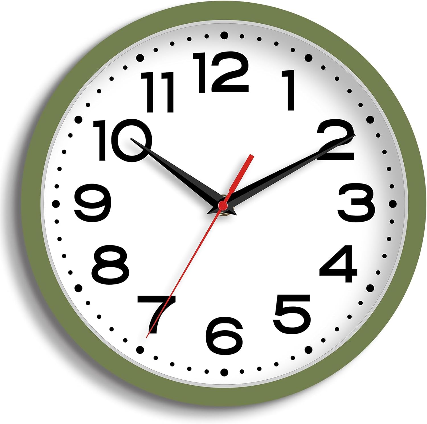 Battery Operated Modern Black Wall Clock — 18" — C_green