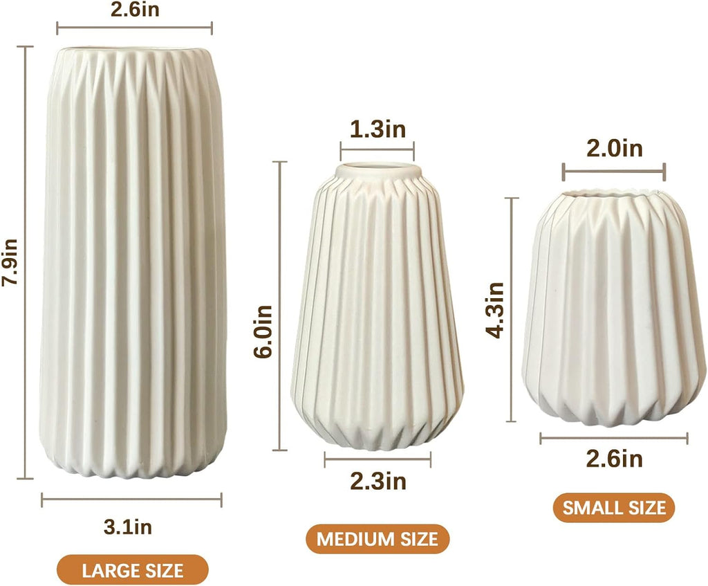 Boho White Flower Vase — Set of 3 - View 4