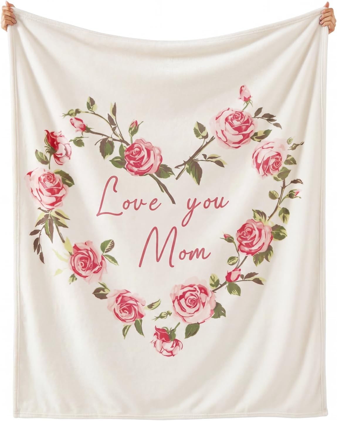 Beige Throw Pillow — 30" — Mom-rose Heart
