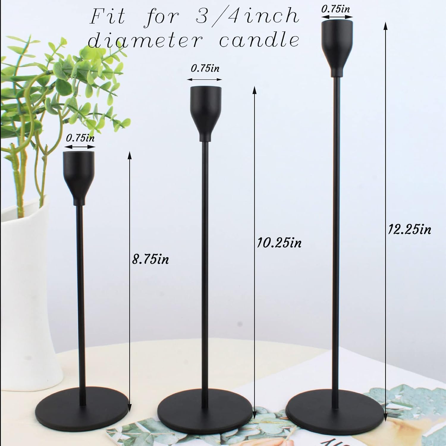 Modern Black Candle — 4" - View 4