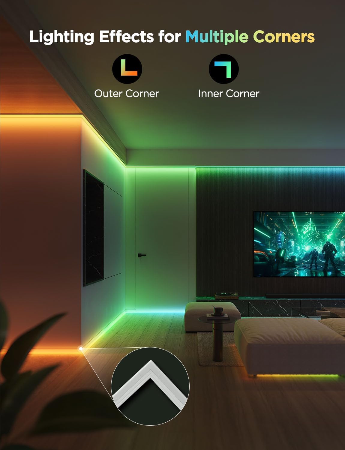 Smart Metal LED Strip Lights - View 3