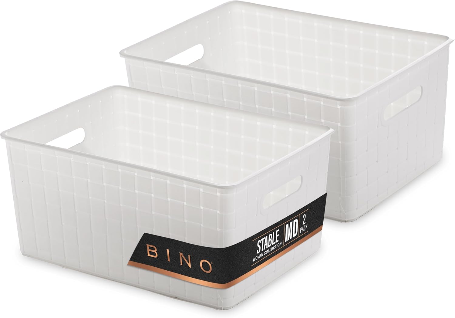 Rectangular Black Storage Basket — 2PK Medium