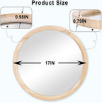 Round Brown Wall Mirror — 17" - View 2