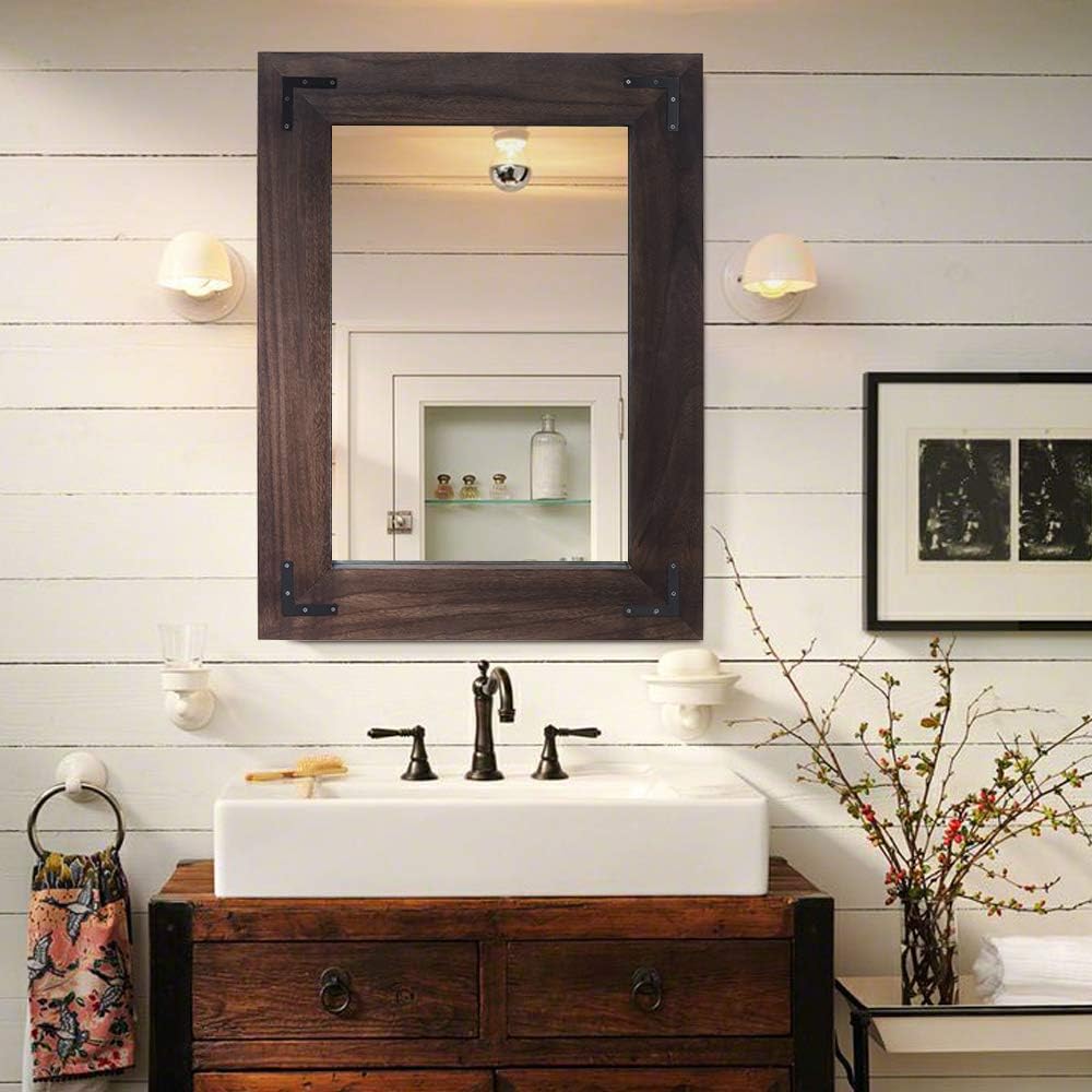 Round Farmhouse Black Wall Mirror — 32" — 32"L x 24"W