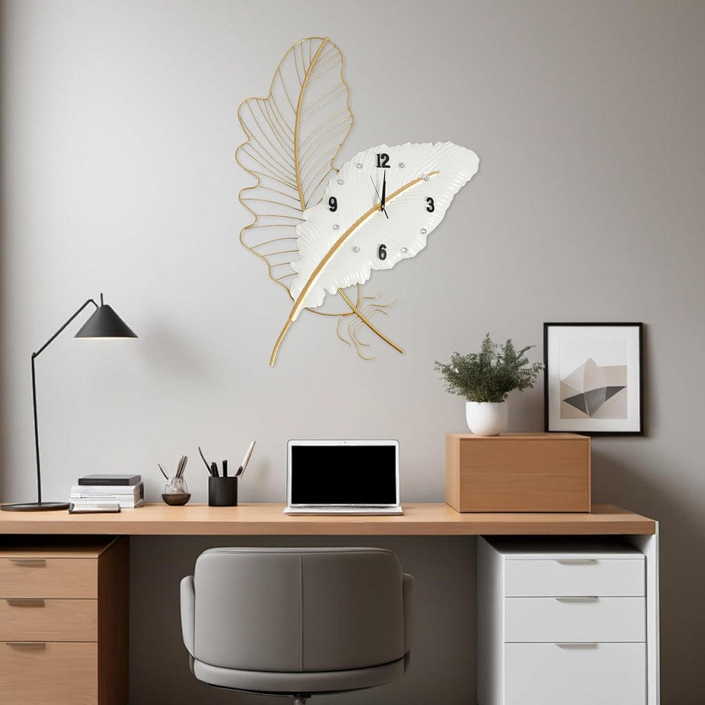 Battery Operated Luxe Black Wall Clock — 8" - View 2