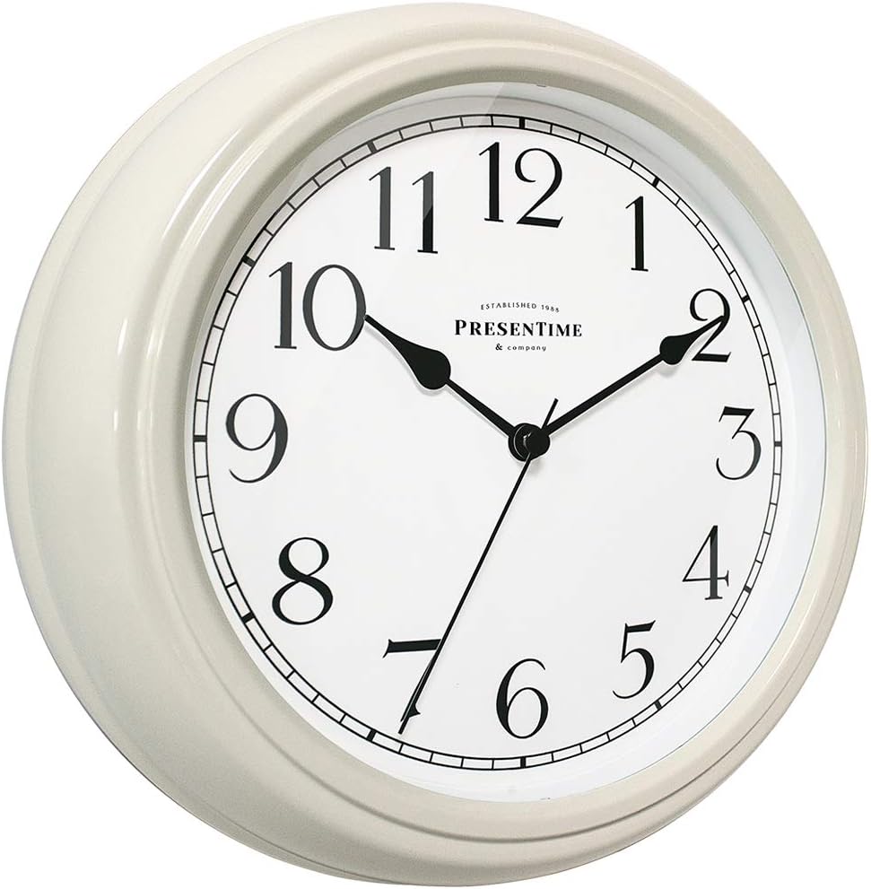 Modern Beige Wall Clock — 10" — Cream White