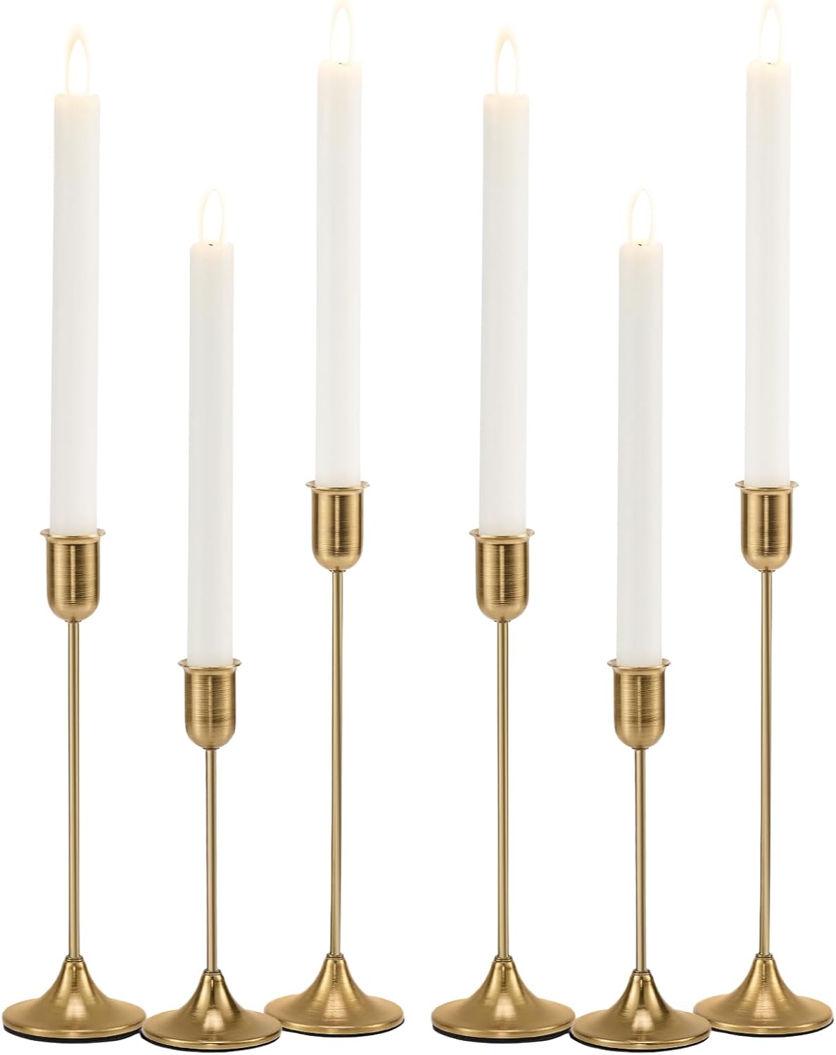 Vintage Luxe Black Candle — Set of 3 — Brass Gold