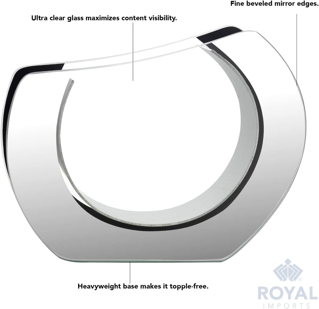 Round Modern Glass Mirror — 9.25" - View 3