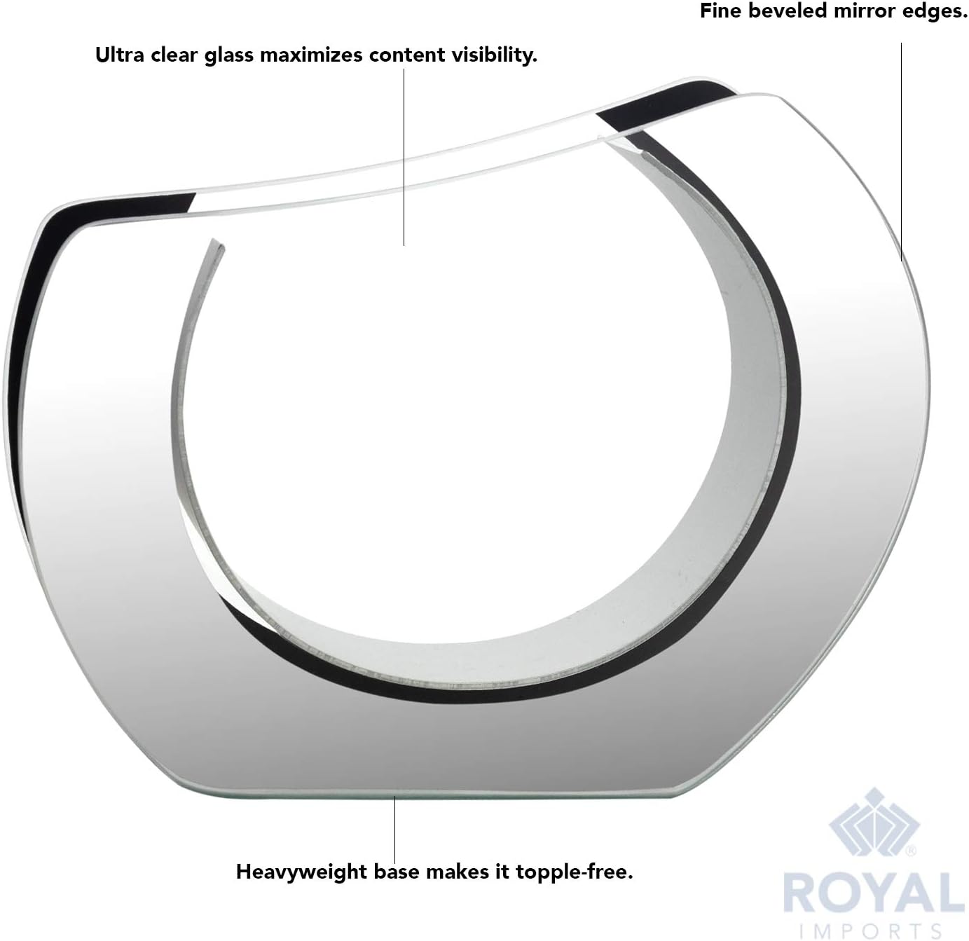 Round Modern Glass Mirror — 9.25" - View 3