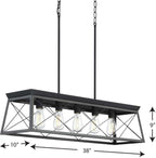 Farmhouse Black Chandelier — 5-Light - View 10