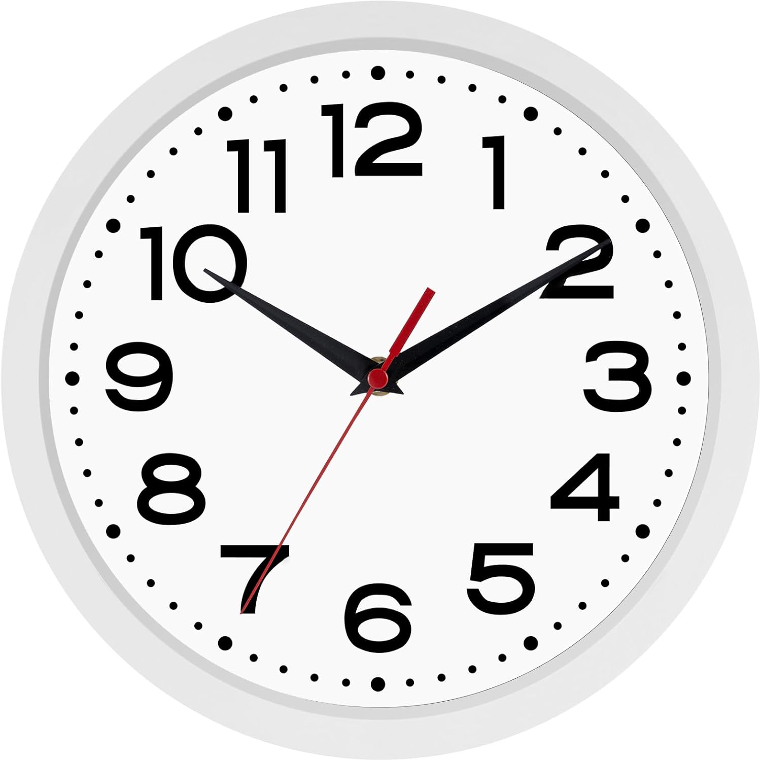 Battery Operated Modern Black Wall Clock — 18" — H_white