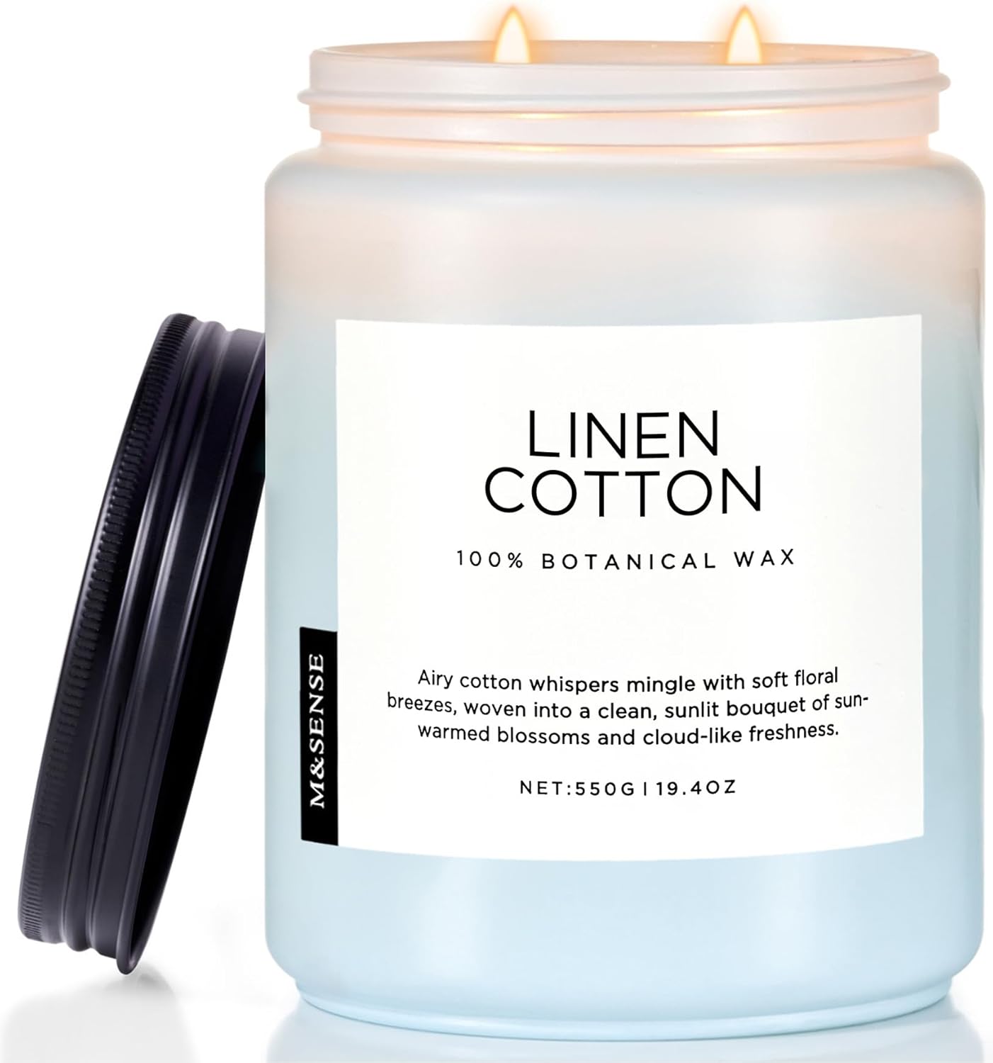 Scented Beige Soy Candle — Linen Cotton