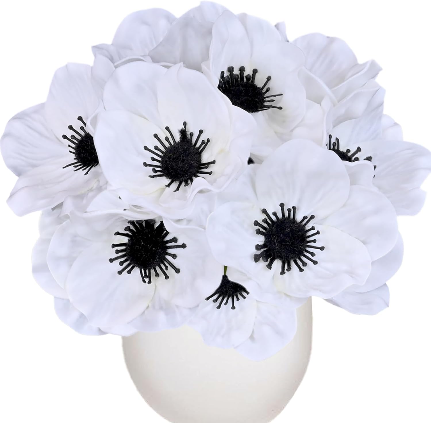 Red Artificial Flowers — 11" — White